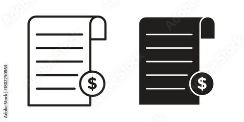 Invoice payment icon for web, app, infographic.