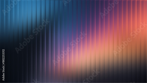 Abstract vertical stripes of blue purple and orange light with dark background