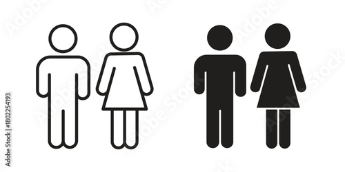 Man and woman icon for web, app, infographic.