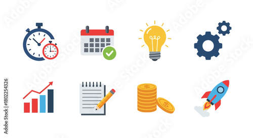 Business and productivity icons collection for creative projects