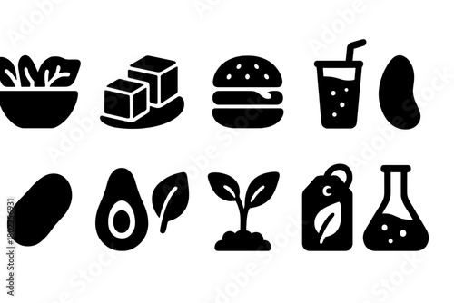 Health and fitness flat icon set. Exercise, wellness icons collection for healthy living