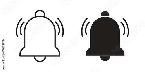 Notification bell icon for web, app, infographic.