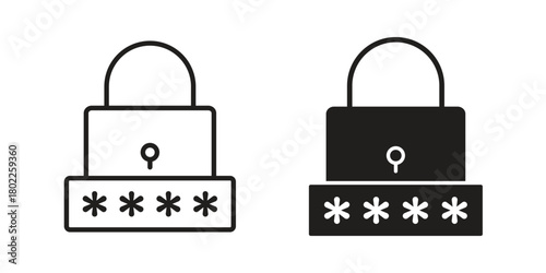 Password icon for web, app, infographic.