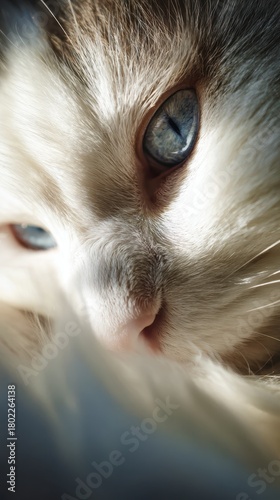 White cat close-up with blue eyes, elegant white cat portrait, blue-eyed white cat,  white cat, blue eyes, close-up