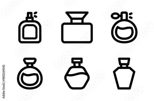 Elegant Perfume Icon Set for Modern Fragrance Symbols and Professional Beauty Aroma Graphic Resources for Creative Design Projects