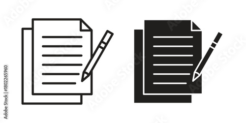 Registration form icon for web, app, infographic.