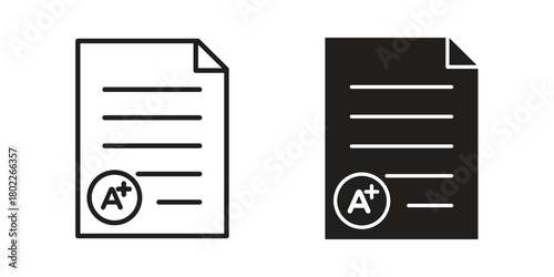 Report card icon for web, app, infographic.