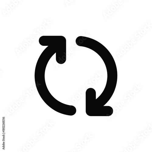 Black circular arrows icon representing refresh or repeat action