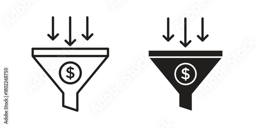 Sales funnel icon for web, app, infographic.