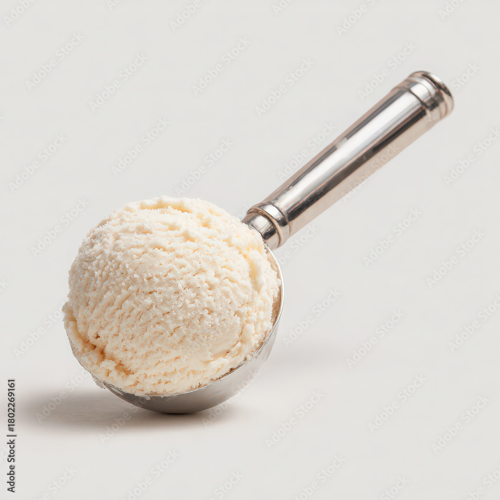 Fototapeta premium stainless steel scoop with perfect ice cream