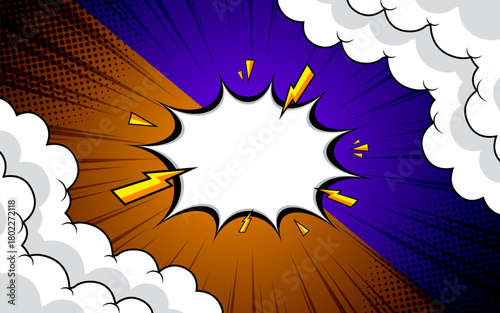 Comic versus pop art battle background. Vector illustration.