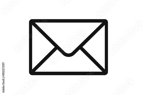 Simple black outline icon of a sealed envelope for mail communication