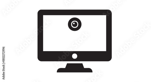 Webcam computer outline vector
