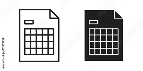 Spreadsheet icon for web, app, infographic.