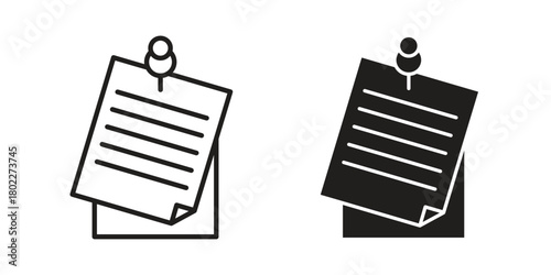 Sticky note icon for web, app, infographic.