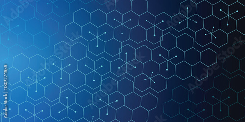 Abstract technology background and design element with hexagons pattern and geometric shapes
