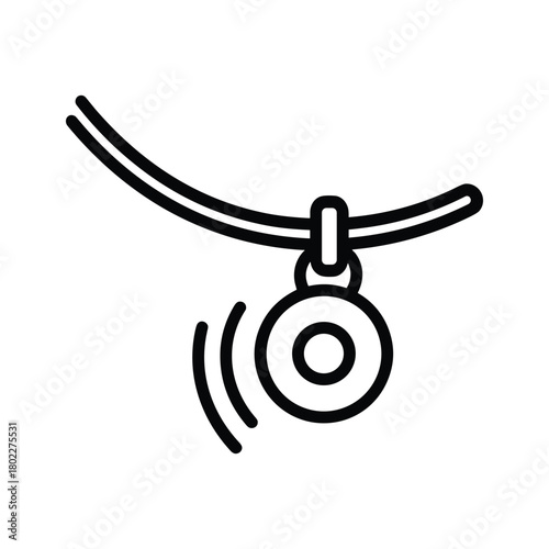 Pet collar with ringing bell icon, symbolizing animal sound, identification, and domestic companionship