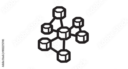 ## **46. Blockchain node network outline vector**
