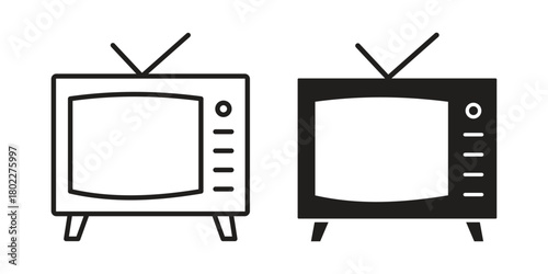 Television icon for web, app, infographic.