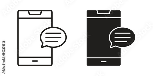 Text message icon for web, app, infographic.