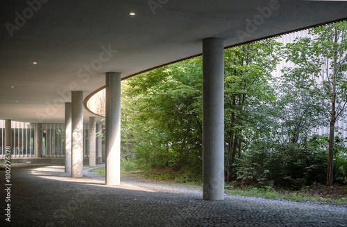 Skoltech Institute of Science and Technology's Skolkovo campus. Landscaping of the courtyard.