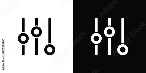 Adjustment Symbols Transparent Icons with Vertical Lines on Split Background
