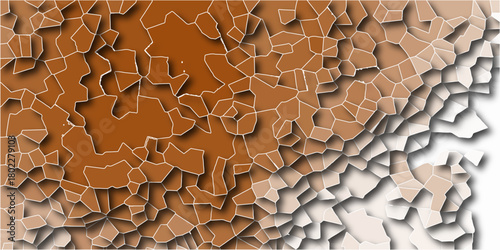 A detailed view of a stained glass window. This image can be used for architectural design, religious themes, or art projects. Bronze mosaic hexagon tile pattern,209