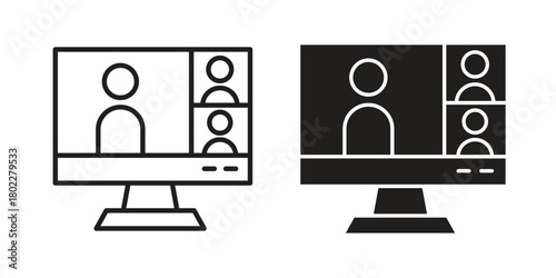 Video chat icon for web, app, infographic.