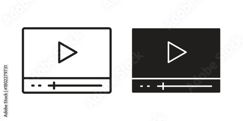 Video tutorial icon for web, app, infographic.