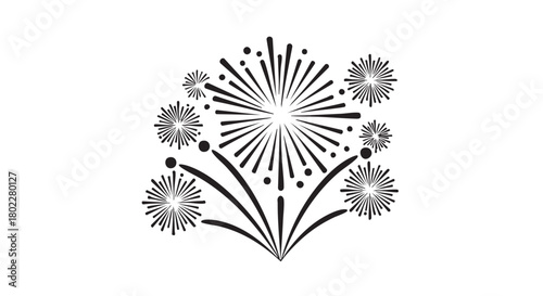 ## **8. Fireworks display outline vector**
