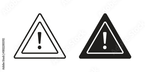 Warning triangle icon for web, app, infographic.