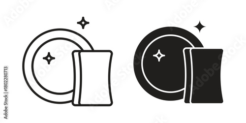 Washing dishes icon for web, app, infographic.