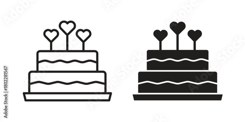 Wedding cake icon for web, app, infographic.