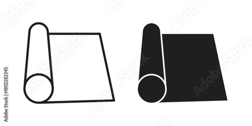 Yoga mat icon for web, app, infographic.
