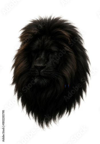 Thick, dark fur with a layered texture resembling a male lion's mane.