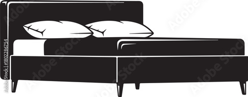 Black bed with white pillows and sheets furniture bedroom