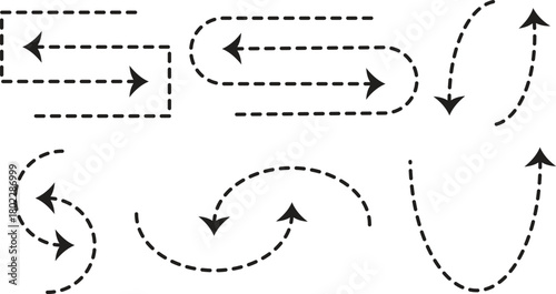 Dashed Arrow Collection Directional Graphics for Design Projects
