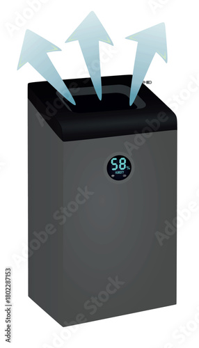 Grey dehumidifier isolated. vector illustration	