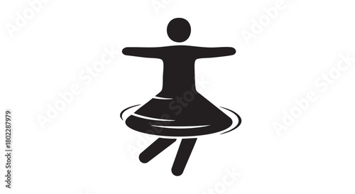 ## **43. Person spinning with arms outstretched outline icon vector**
