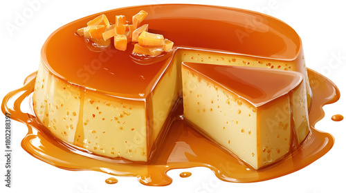 Wallpaper Mural Caramel Flan pudding Dessert with Rich Golden Syrup Torontodigital.ca