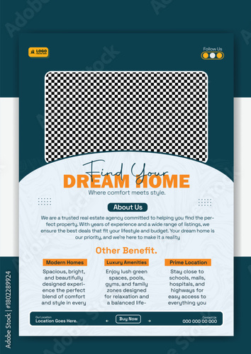 Real estate flyer template to find your dream home and smart investments