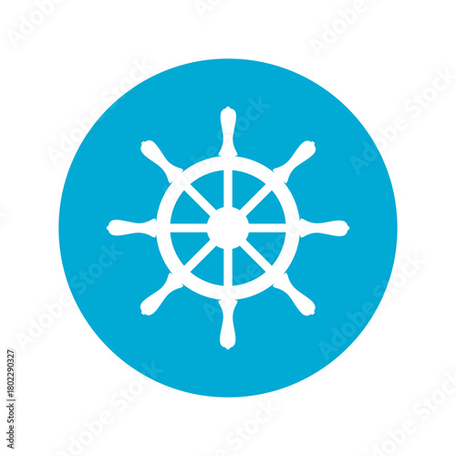 Boat steering wheel icon isolated on transparent background