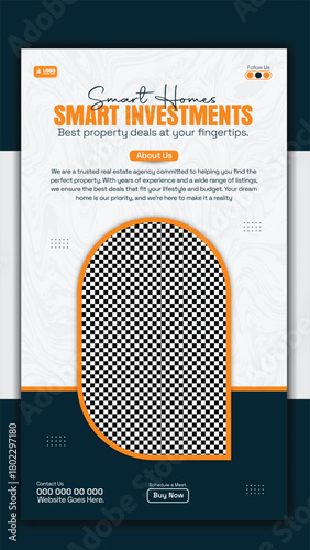 Smart home investments real property social media story template design