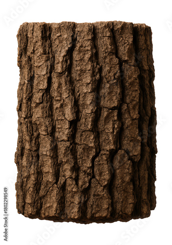 Rough-textured brown bark featuring deep furrows.