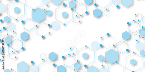 Fototapeta Naklejka Na Ścianę i Meble -  abstract geometric blue texture background. blue hexagon 3D background texture. 3d rendering illustration. Clear pattern abstract background hexagon .Futuristic abstract banner.