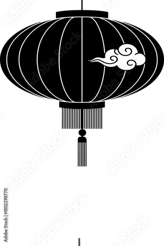 Classic chinese lantern silhouette with vertical ribbing