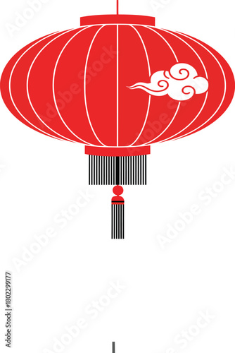 Classic chinese lantern silhouette with vertical ribbing