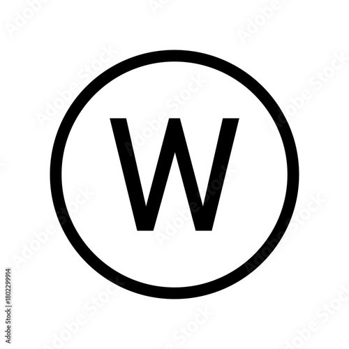 Free Download Wet cleaning. A circle with the letter W inside. Professional wet cleaning, performed at dry cleaners using specialized equipment. Information on the garment label. Warning symbol. - GFXLoad
