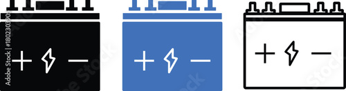 Car battery icon collection ,Black Car battery icon, Automotive charge sign.battery energy charging icon sign vector illustration,
