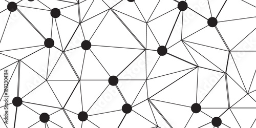 Technology abstract white digital background of connected dot with black line .many squares and rectangle shapes .Internet connection network high digital technology with connecting points and